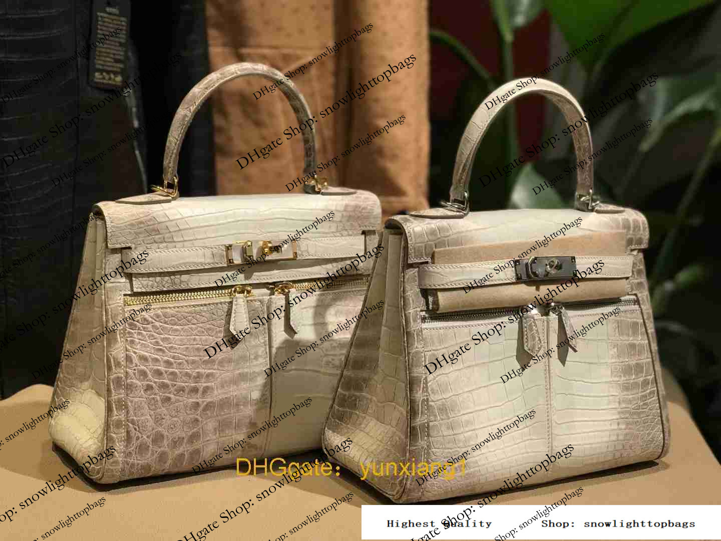 designer bags Designer Bag Luxury Nile Himalayan Crocodile Leather Belly Bag 28cm with Lock High-end Women's Handbag