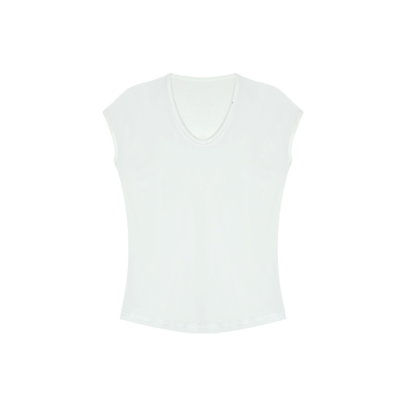 2025S Designer Women S T Shirt Design Sense V Neck Sleeved T Shirt Women S Summer New Item Irregular Short Student Slim Fit Top Ins Trend