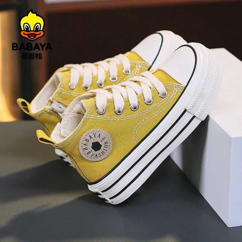 Babaya 2024 Autumn New Top Childrens Canvas Shoes Girls Shoes Boys Breathable Cloth Shoes Childrens Sports Shoes Spring Lace X250409