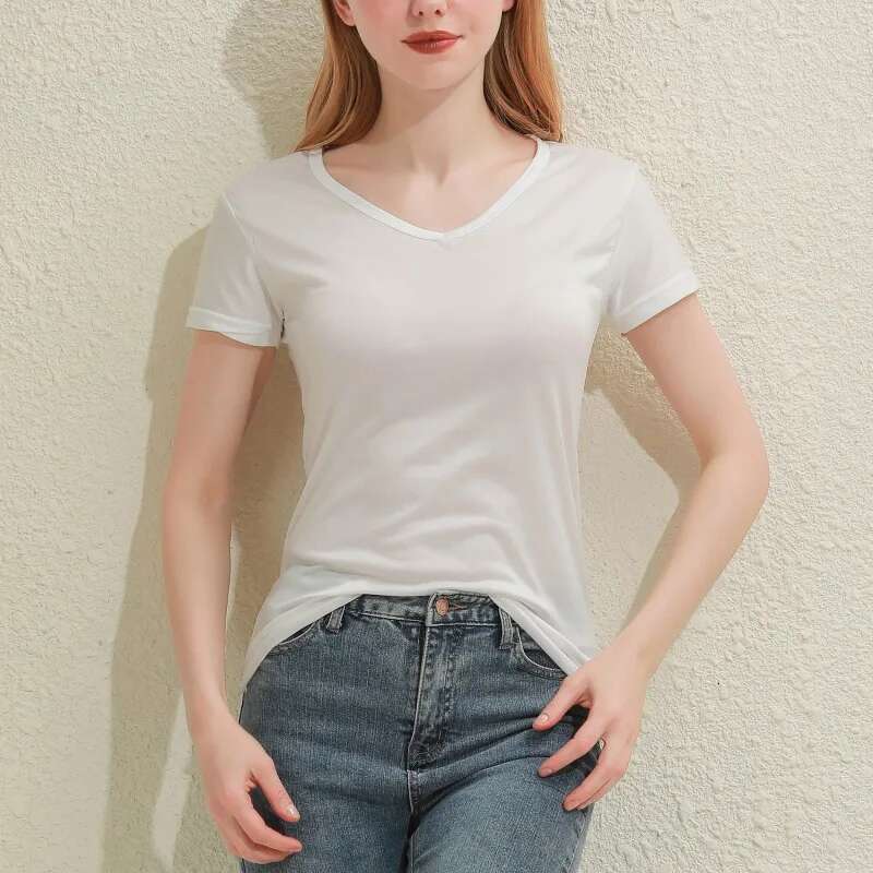Spring Summer Women T-shirt Black V-Neck Short Sleeve Female Tee Slim White T-Shirt Casual Solid Lady Tshirt Tops