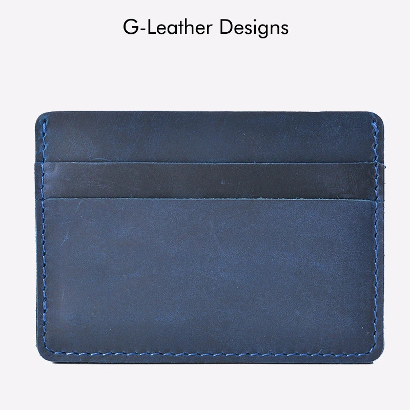 Genuine leather mens card holder vintage Crazy Horse business credit wallet 250408