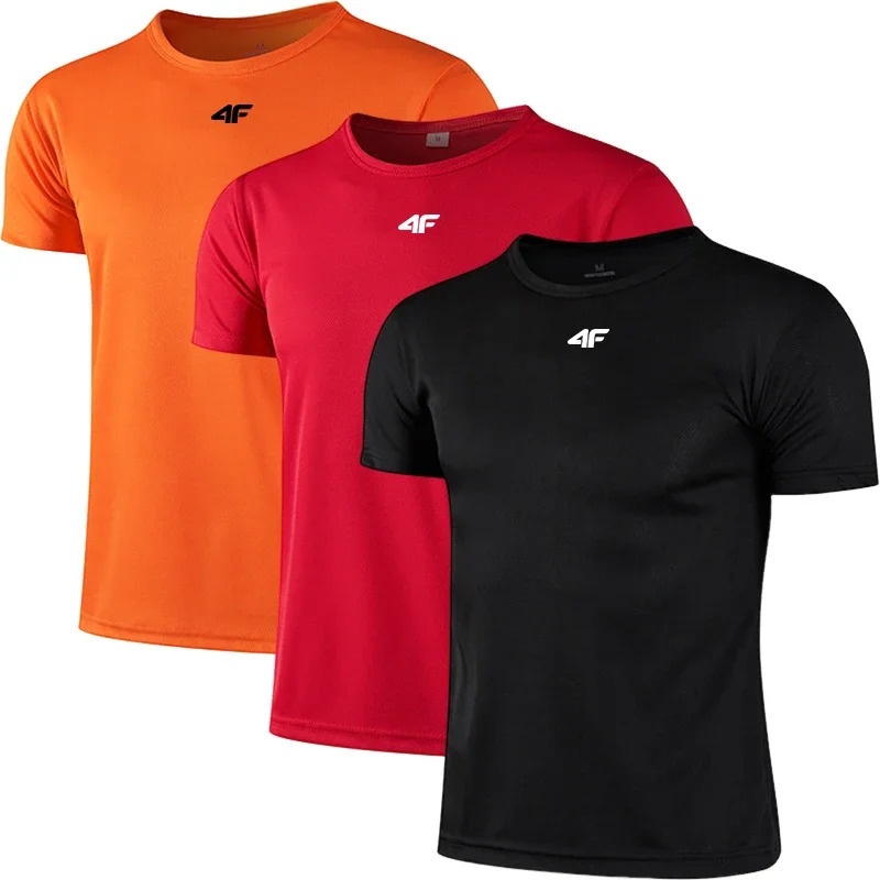 3 packs of mens sports running gym quick drying short sleeved performance moisturizing Wicking Tshirt 250409
