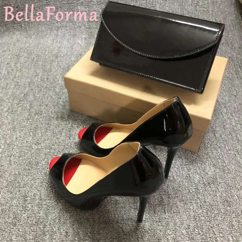 Women's Platform Red Fish Mouth High Heels Classic Sexy Elegant Leather Set Banquet Formal Ocns Wedding Sgback Sandals