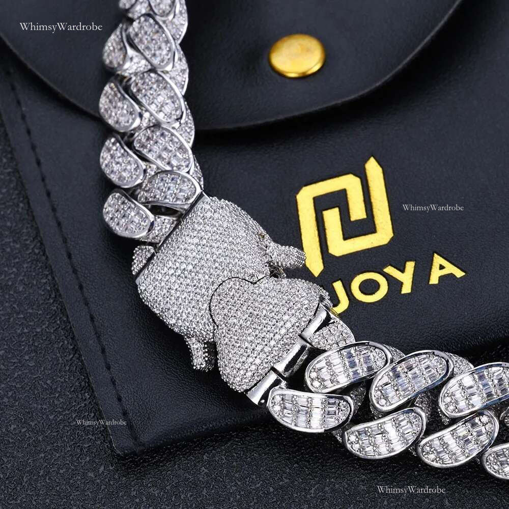 Personalized Hip Hop Cubic Zirconia Necklace Featuring VVS Grade Moissanite Stones & 18mm Cuban k Chain