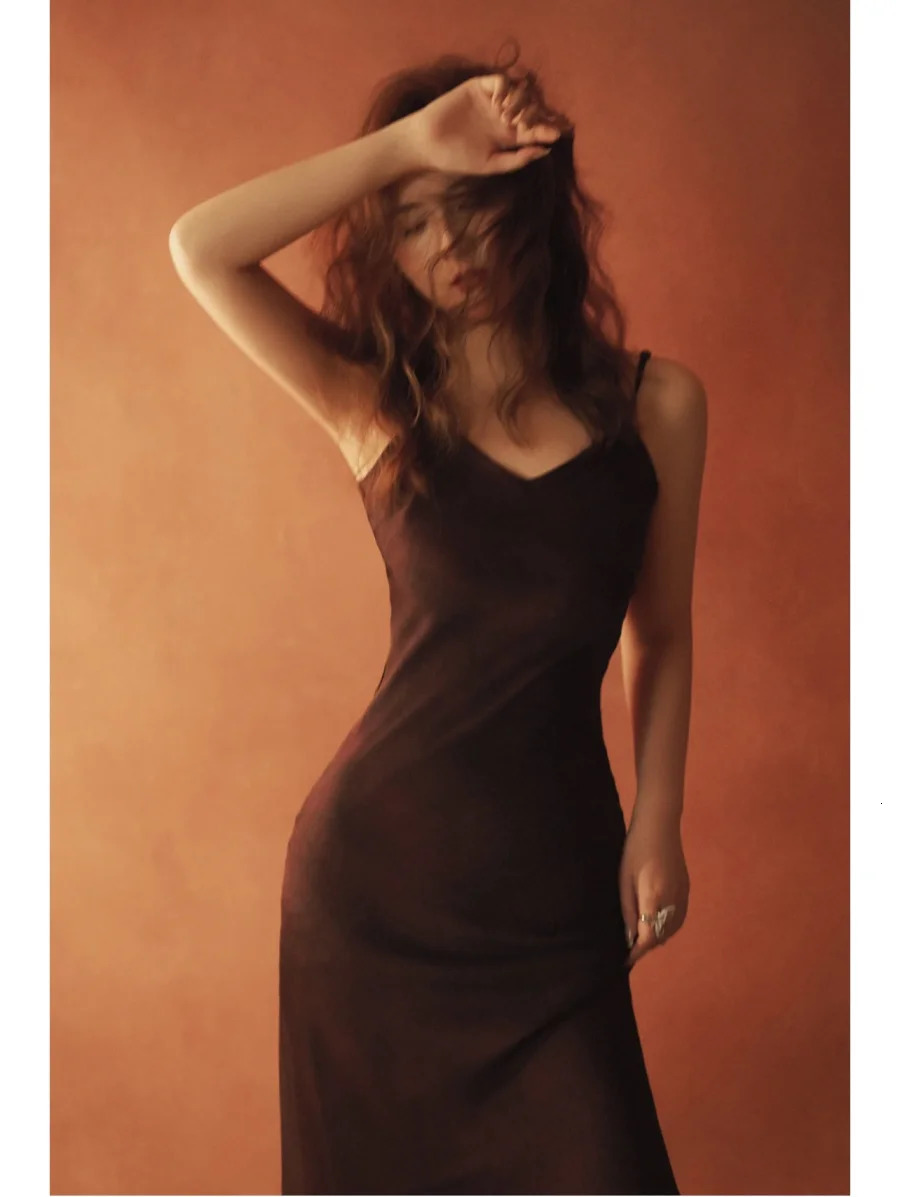 ETJ Spring TRAF Elegant Womens Fashion Silk Satin Texture MIDI Dress Sexy Backless Party Slide 250409