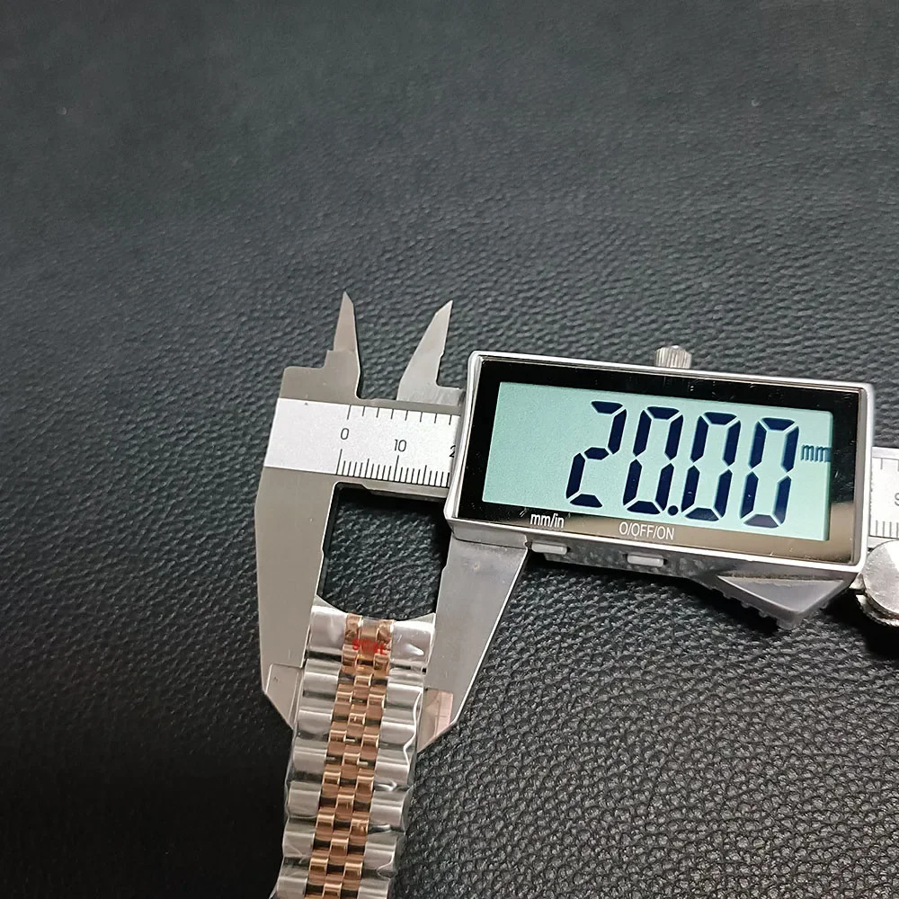 High quality 20mm wide solid five bead stainless steel daily watch strap mens watch accessories tool strap 251107