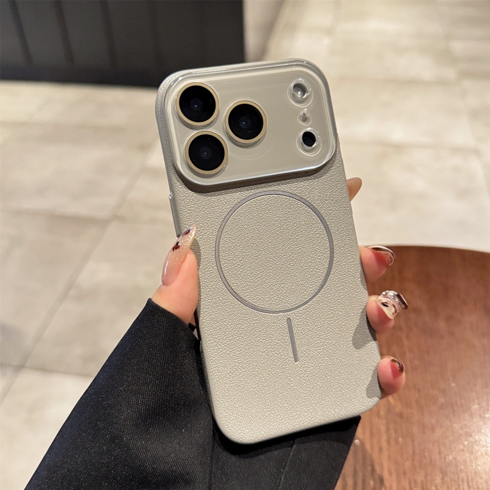 Style Texture Magnetic Phone Case Compatible with iPhone 17/16 Pro INS Solid Color Protective Cover iPhone 15/14