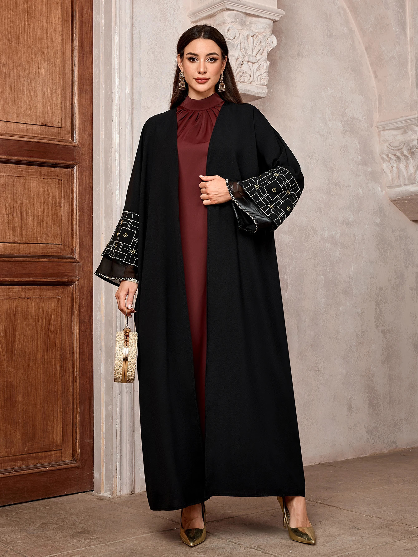Moroccan Eid al Fitr Kimono Ramadan Abayas Kaftan Islamic Dubai Arab Holiday Party Long Dress 250409
