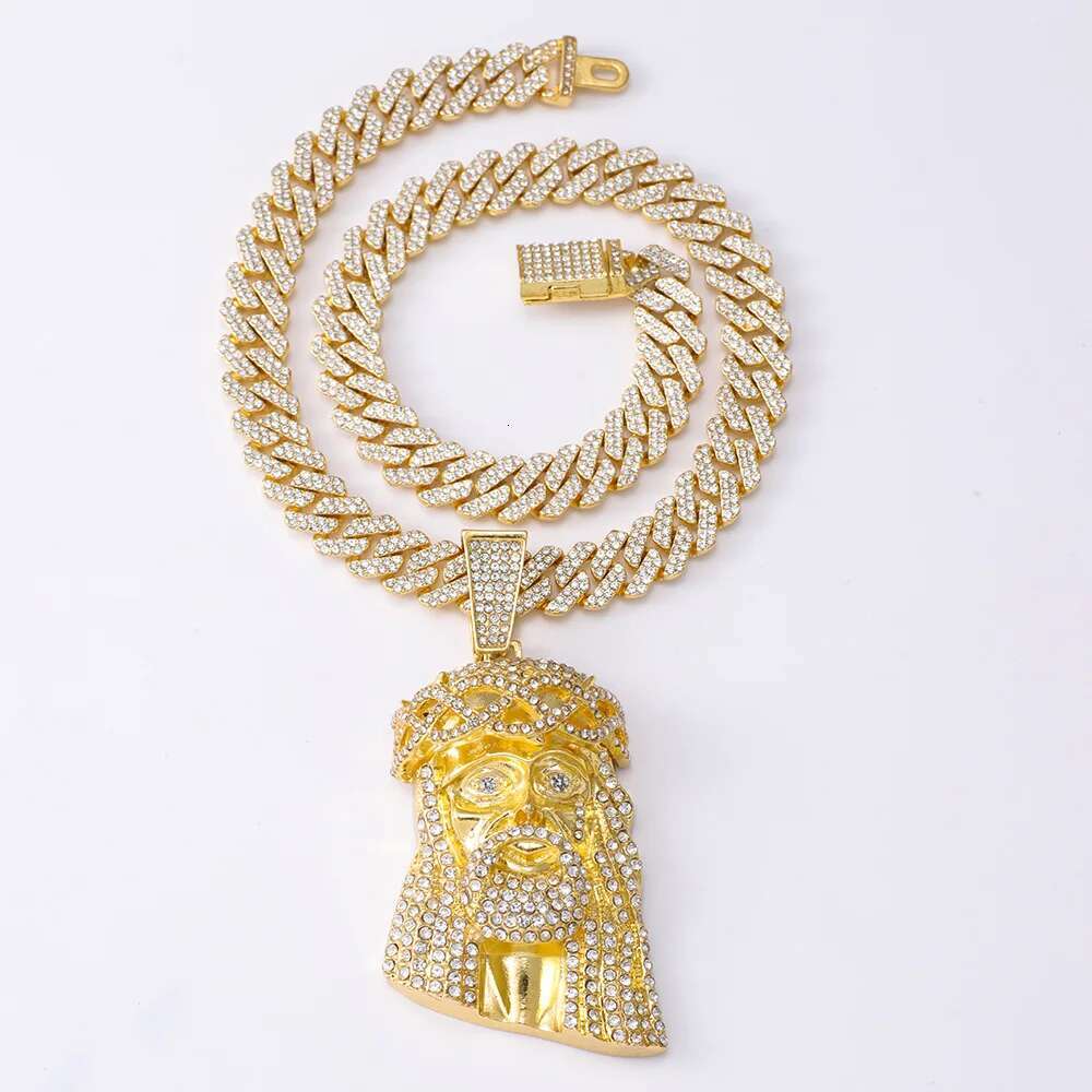 1pc Jesus Pendant Necklace With Cuban Chain hip hop chain Ideal Gift For Men And Women