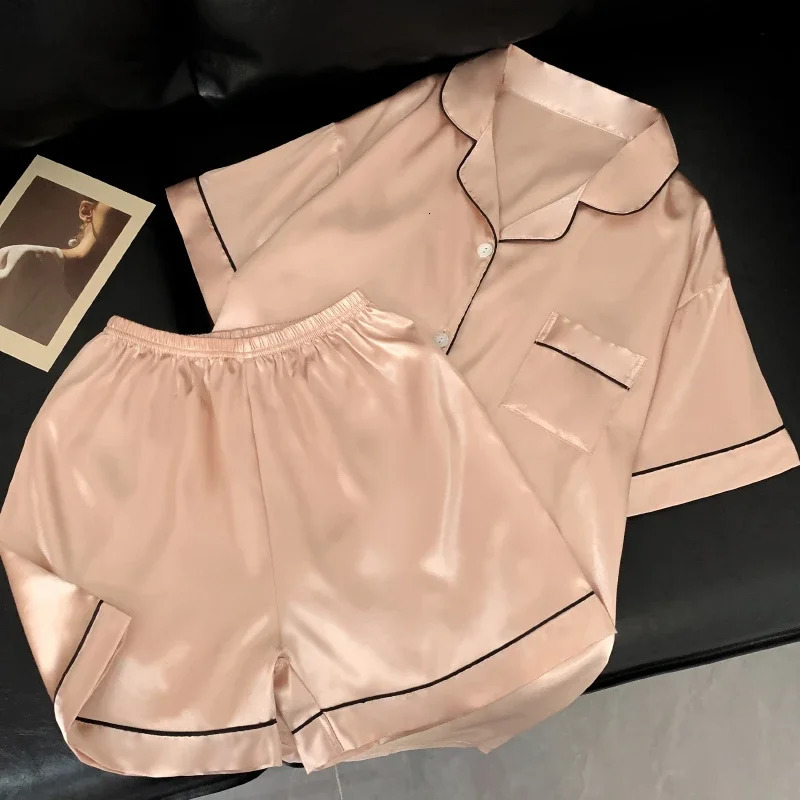 Ins Simple Solid Y2k Sweet Lazy Womens Pajamas Korean Harajuku Leisure Lounge Summer Cool Fashion 250409
