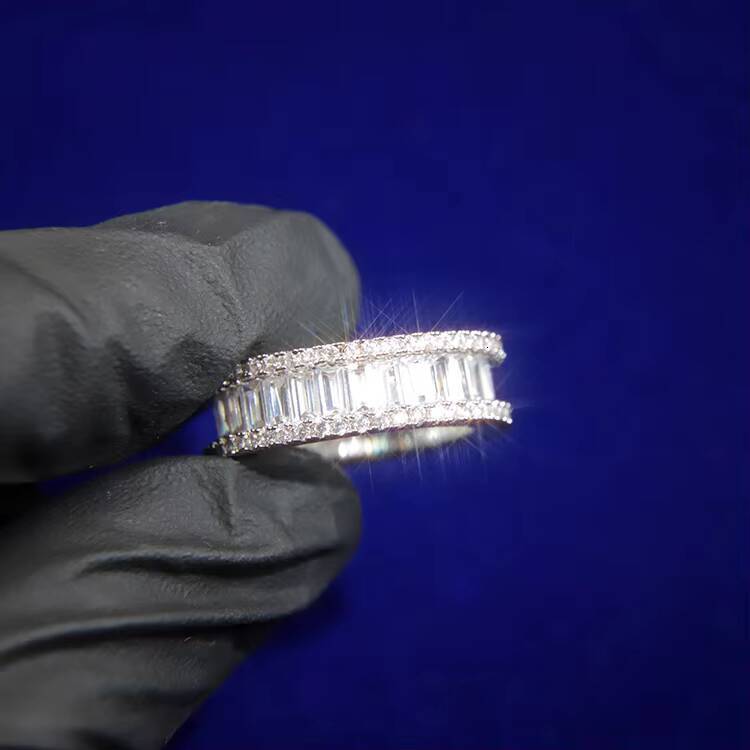 Iced Out Ring Fashion Hip Hop Jewelry Tungsten Moissanite Mens Rings Engagement Ring Custom Size 925Silver