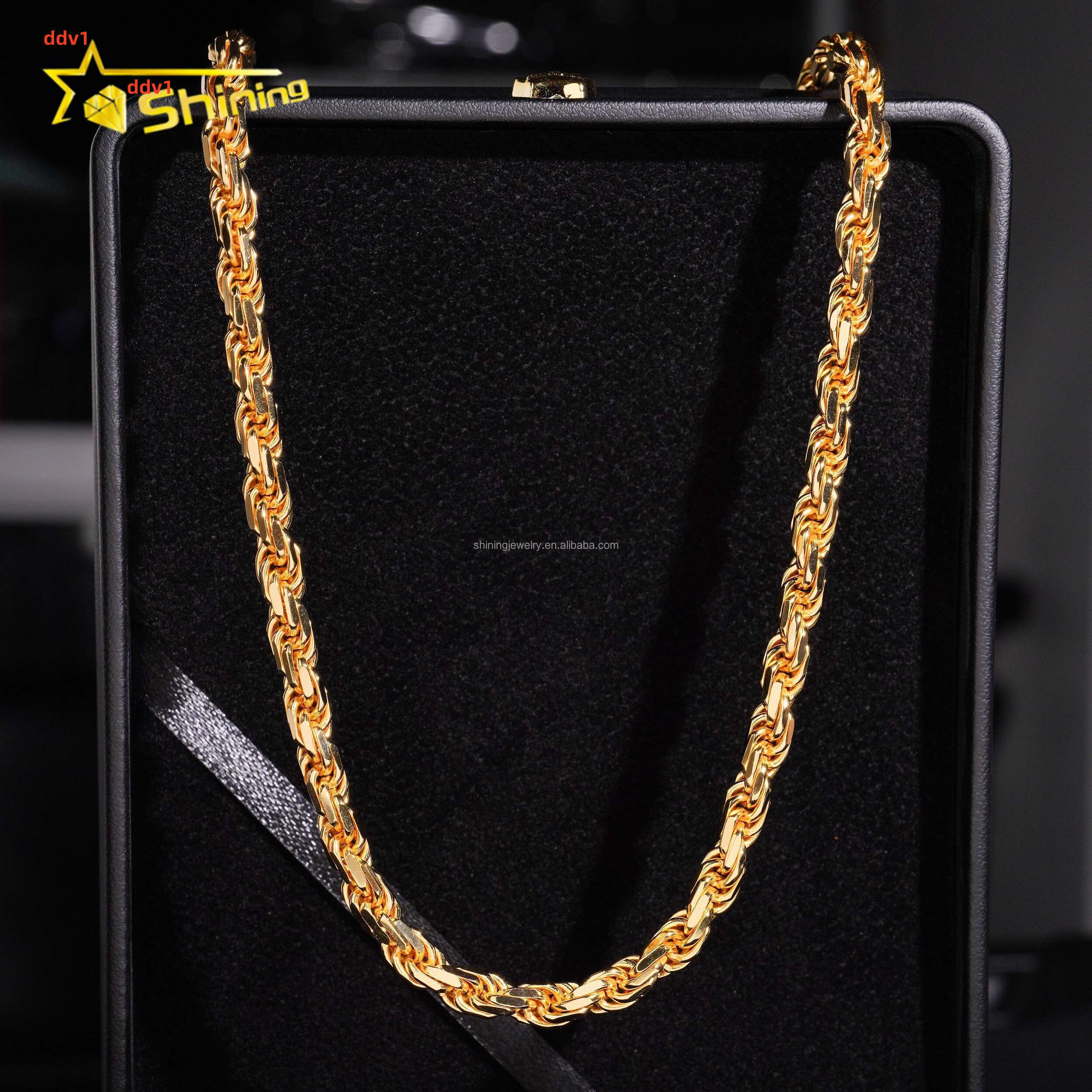6mm Hot Selling Trendy Fire Jewelry GRA Certificate S925 Sterling Hip Hop Iced Out VVS Moissanite Clasp Rope Chain Bracelet