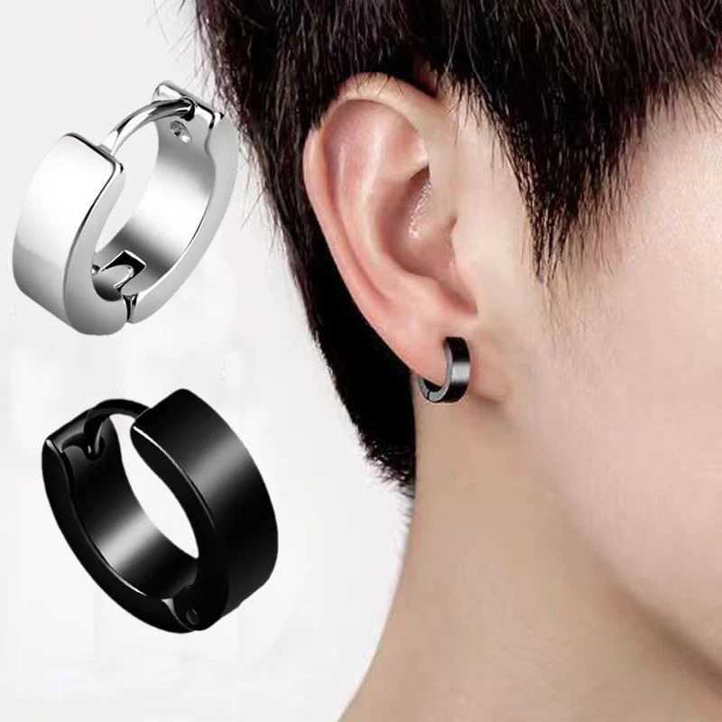 1 Pair Men Women Punk Stainless Steel Ear Circle Earring Simple Ear Buckle Gothic Fashion Jewelry Hot Selling Pop Jewelry Z250408