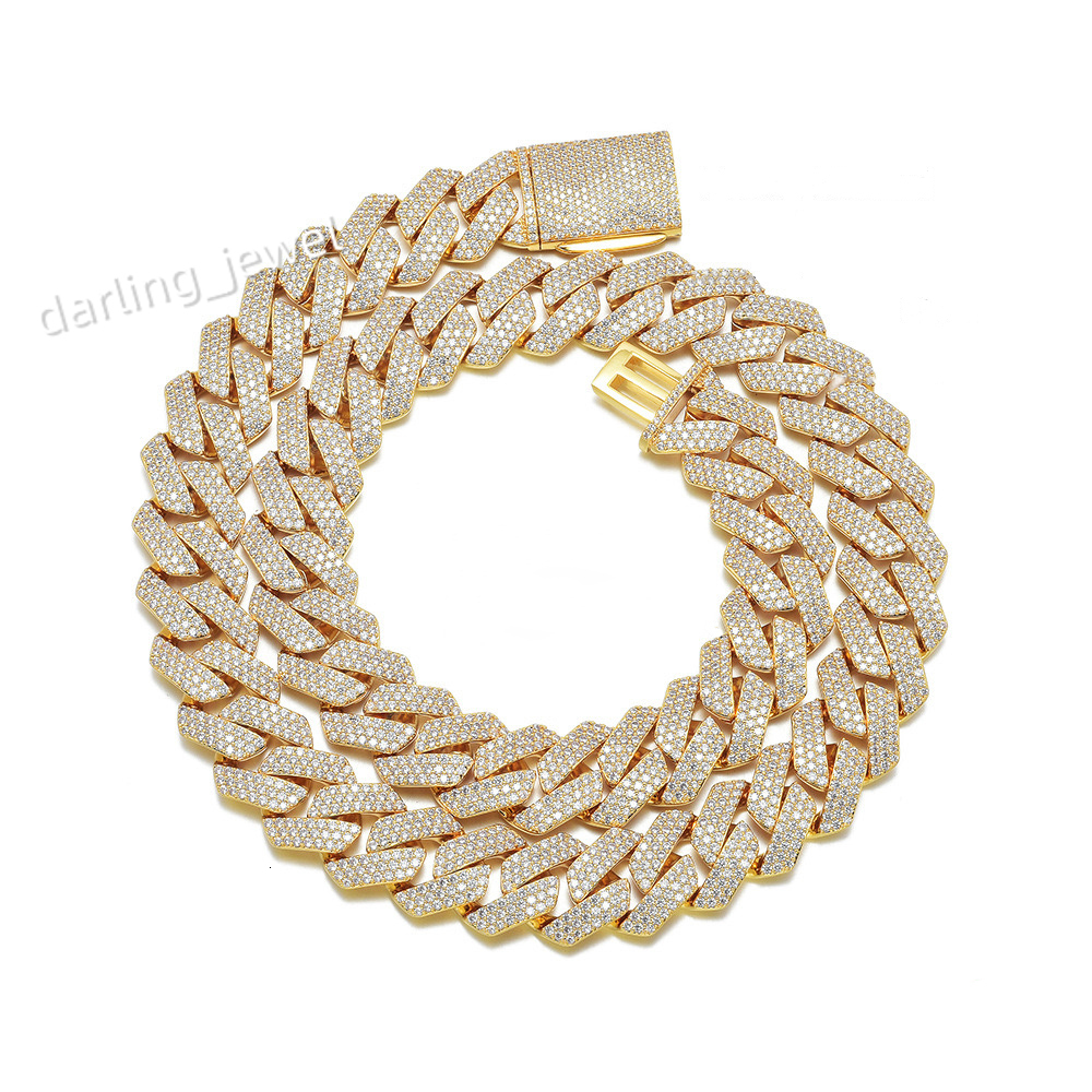 Wholesale Mens 925 Silver Cuban Link Chain Necklace VVS Diamond Hip Hop Style 6MM-14MM Moissanite Sizes Vary