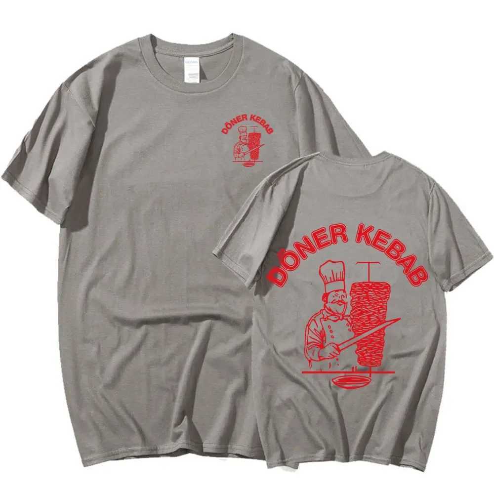Doner Barbecue Skewer T-shirt Interesting Graphic T-shirt Mens Pure Cotton Ultra Thin Short Sleeve T-shirt Gothic Harajuku Summer Neutral Street Cloth