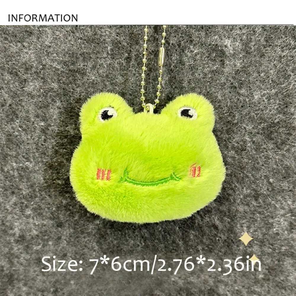 Cartoon soft animal keychain cute plush bear keychain female rabbit frog doll keychain backpack pendant accessory girl giftXJ250409