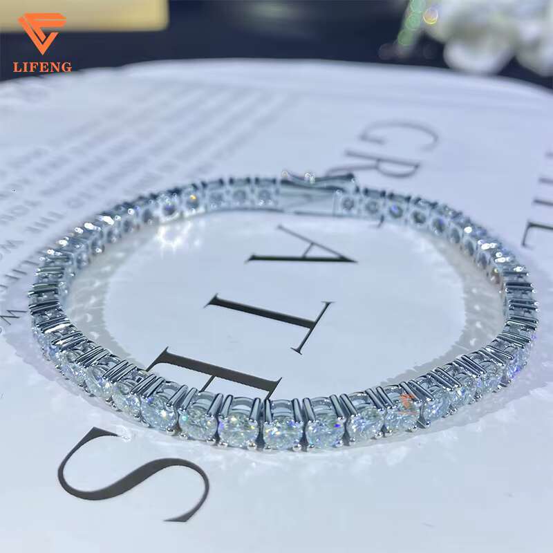 White Gold Plated 925 Silver Designer Bracelet 3mm 4mm VVS Moisssanite Diamond Tennis Chain Bracelet Fine Jewelry Charm Bracelet