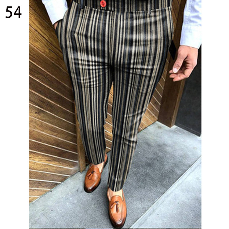 Male Business Suit Trousers Striped Large Size Classic Suit Pants Men Social Pant Street Wear Mens Trousers Casual Trouser Fashion Clothing