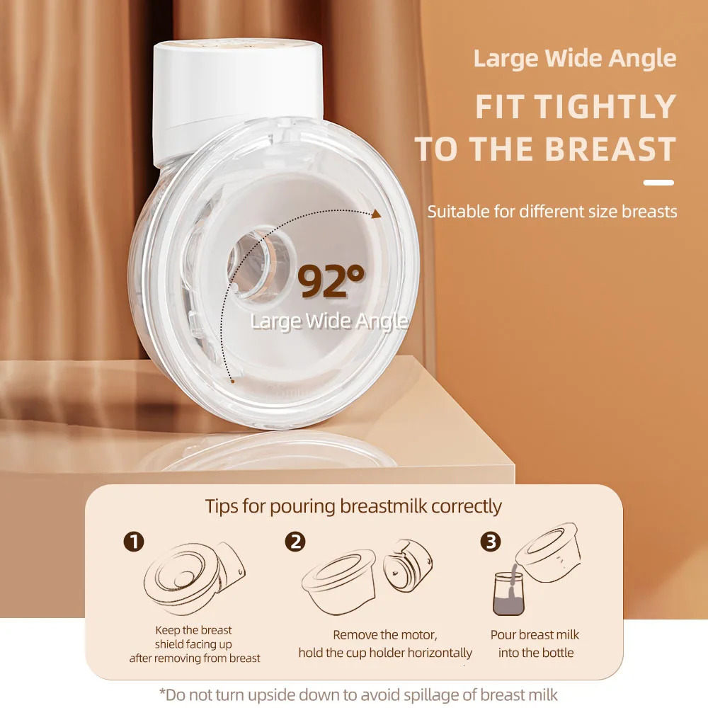 Wearable Wireless Pump with Comfortable 3 Modes 9 Levels Hands Free Electric Pump Breastfeeding Milk Collector 250403