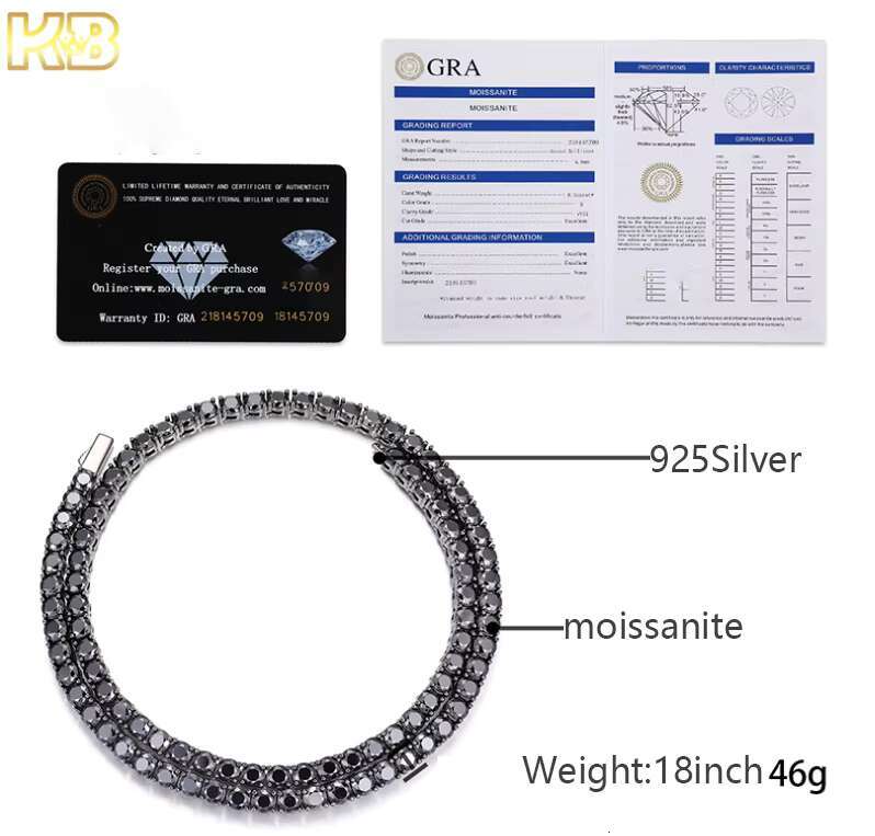 Fashion Trends Cuban Moissanite Chain New Trendy Arrivals Hot Selling Iced Out Hip Hop 925 Tennis Chain Necklace