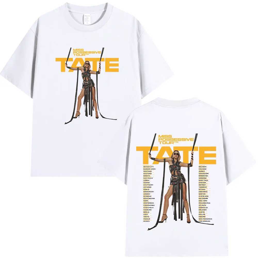 Tate McRae exclusive tour 2025 T-shirt mens Harajuku O-neck short sleeved T-shirt cotton casual T-shirt fan giftXJ250409