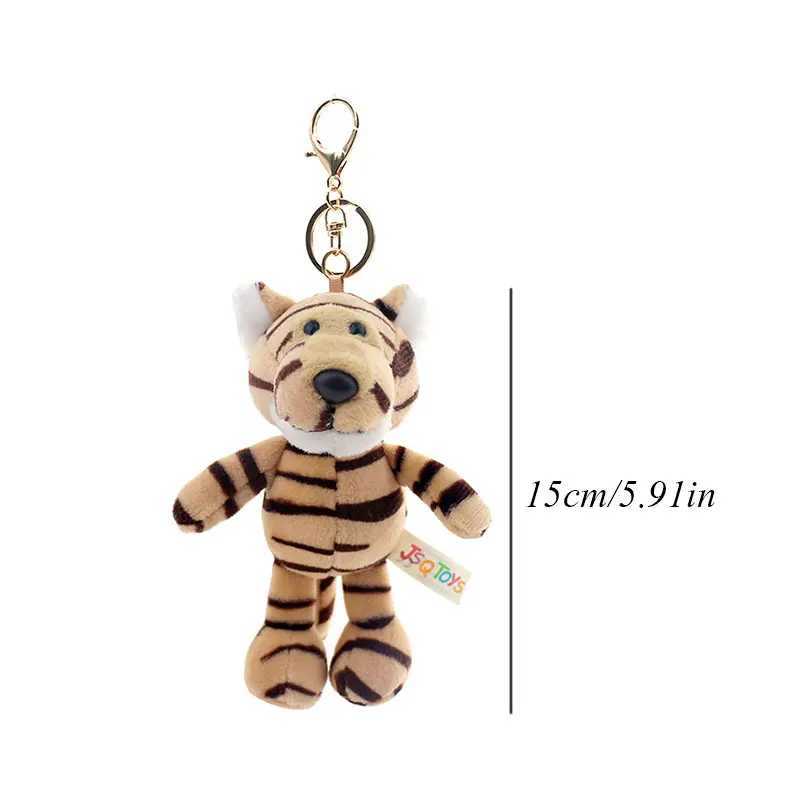 Cute cartoon animal plush keychain elephant turtle lion wolf hippopotamus koala raccoon tiger deer bear plush soft toy girlXJ250409