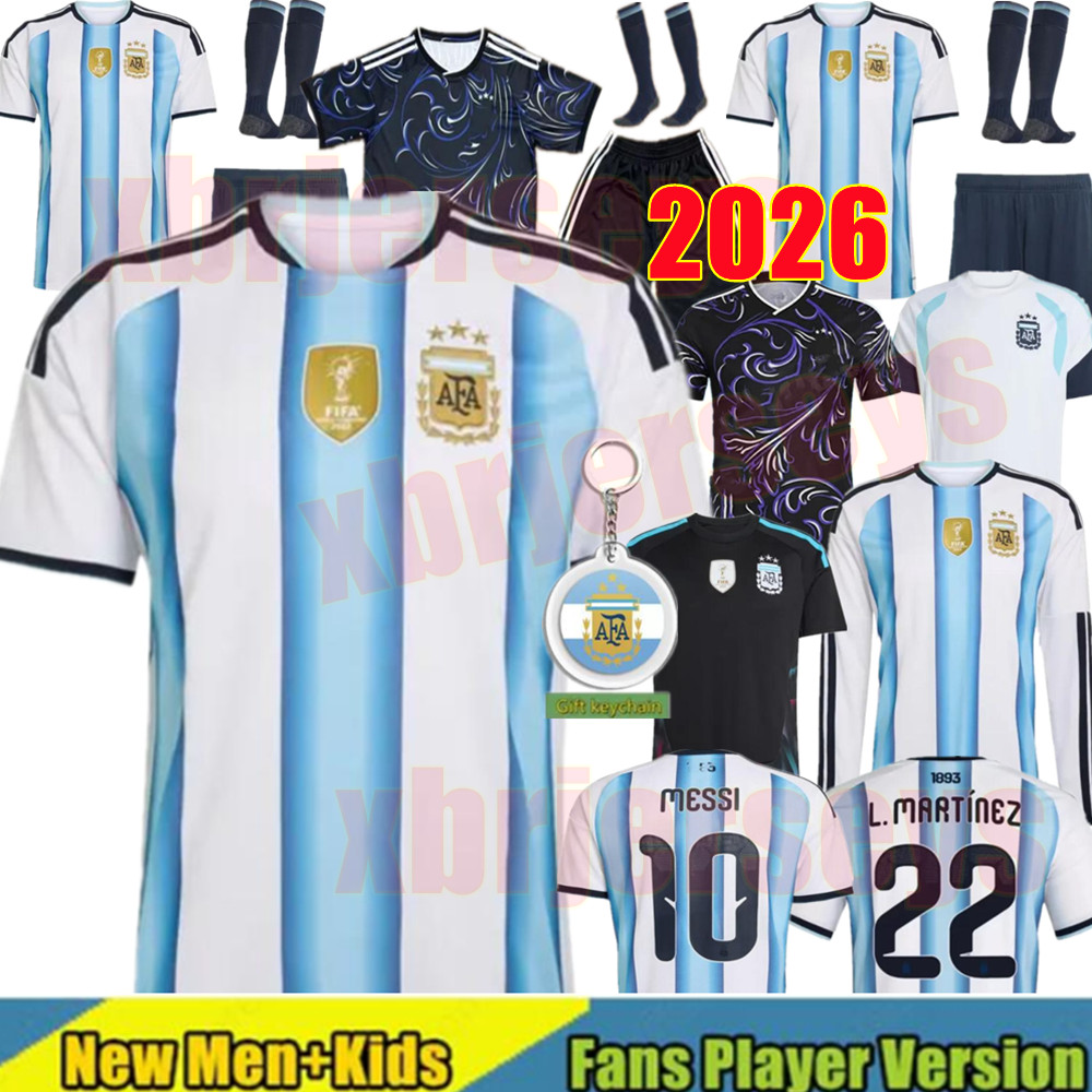 25 26 Argentinas soccer Jerseys MESSIS GARNACHO DE PAUL National Team MARTINEZ L.MARTINEZ Maradona Football Shirts 2025 2026 Miamis SUAREZ Miamis FC men kids Kit