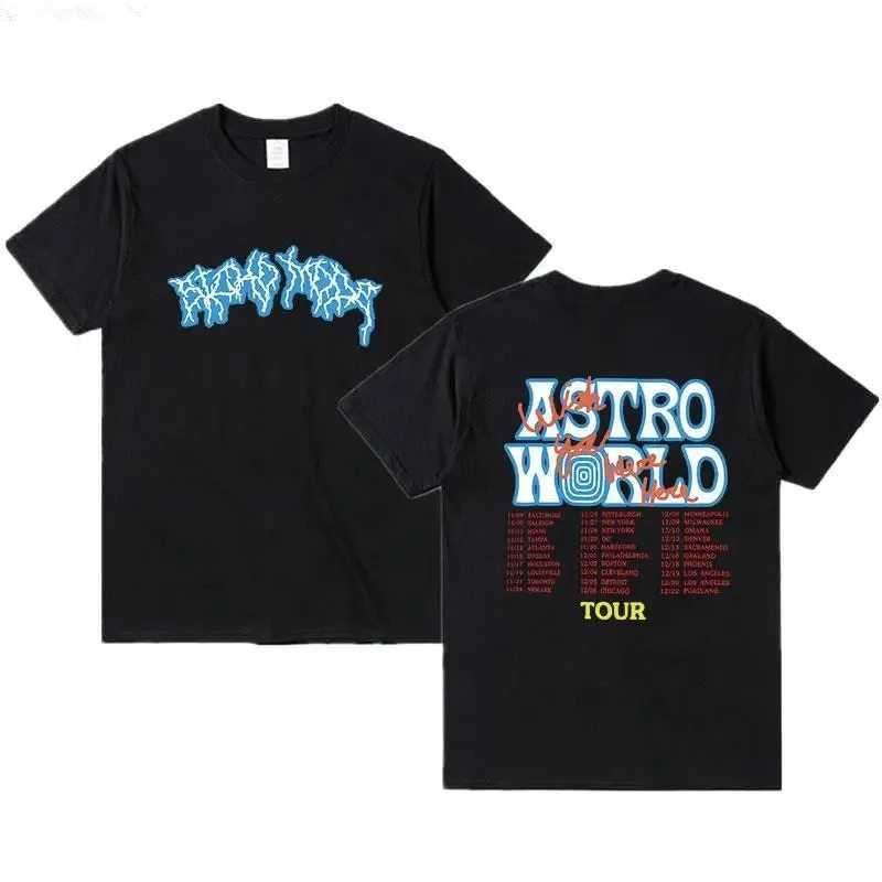 New Summer Hip Hop T-shirt Mens T-shirt Youre Here Travel Letter Printed T-shirt Top BrownXJ250409