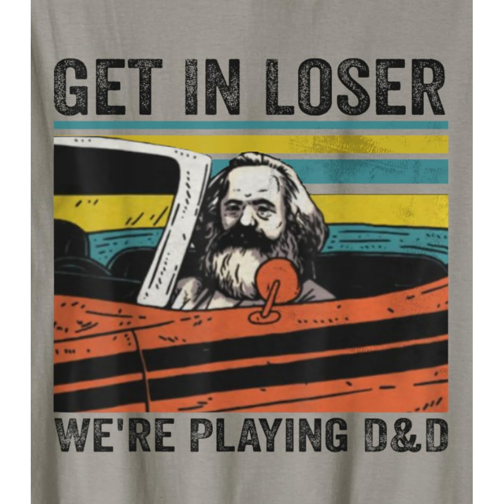 T shirt for Mens Get In Loser Were Playing D&D Vintage Retro Old Man Graphic Tee Casual Tops Clothes Short sleeve