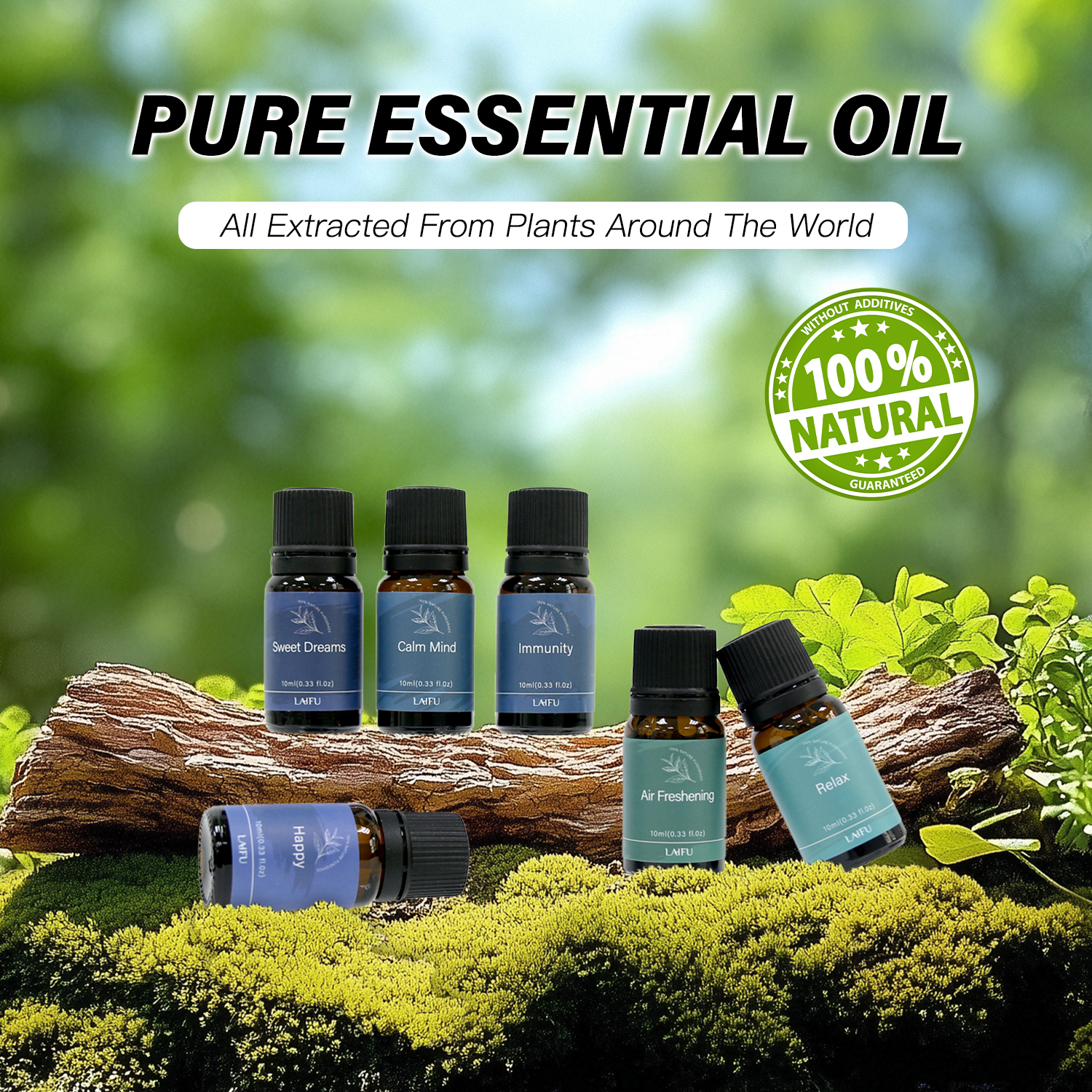 6x10ml Essential Oil Blend Set, Aromatherapy Essential Oil Kit, Fresh Air Deodorant for Home & Office, A Variety of Complex Fragrances for Diffuser & 