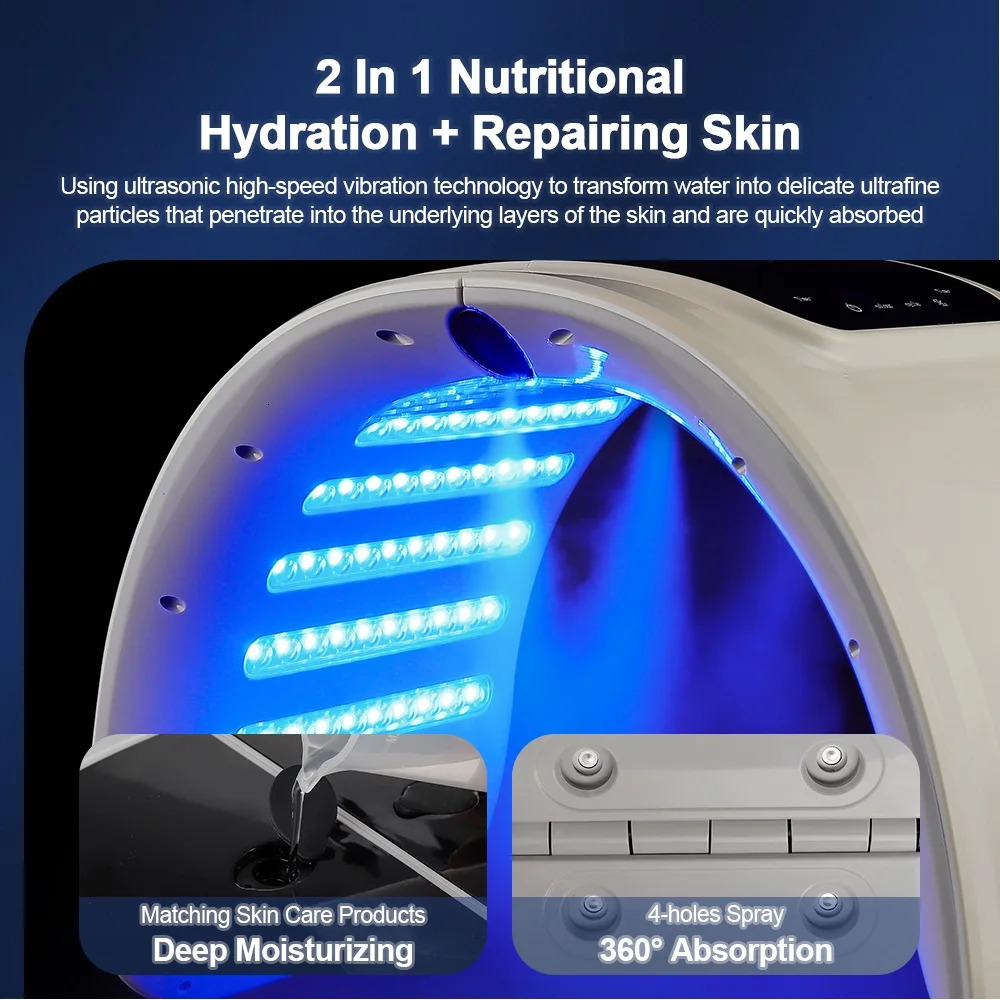 Foreverlily 7 Colors LED Pon Machine Skin Rejuvenation Nano Spray Body Spa Device Deep Hydration Beauty Mask 251106