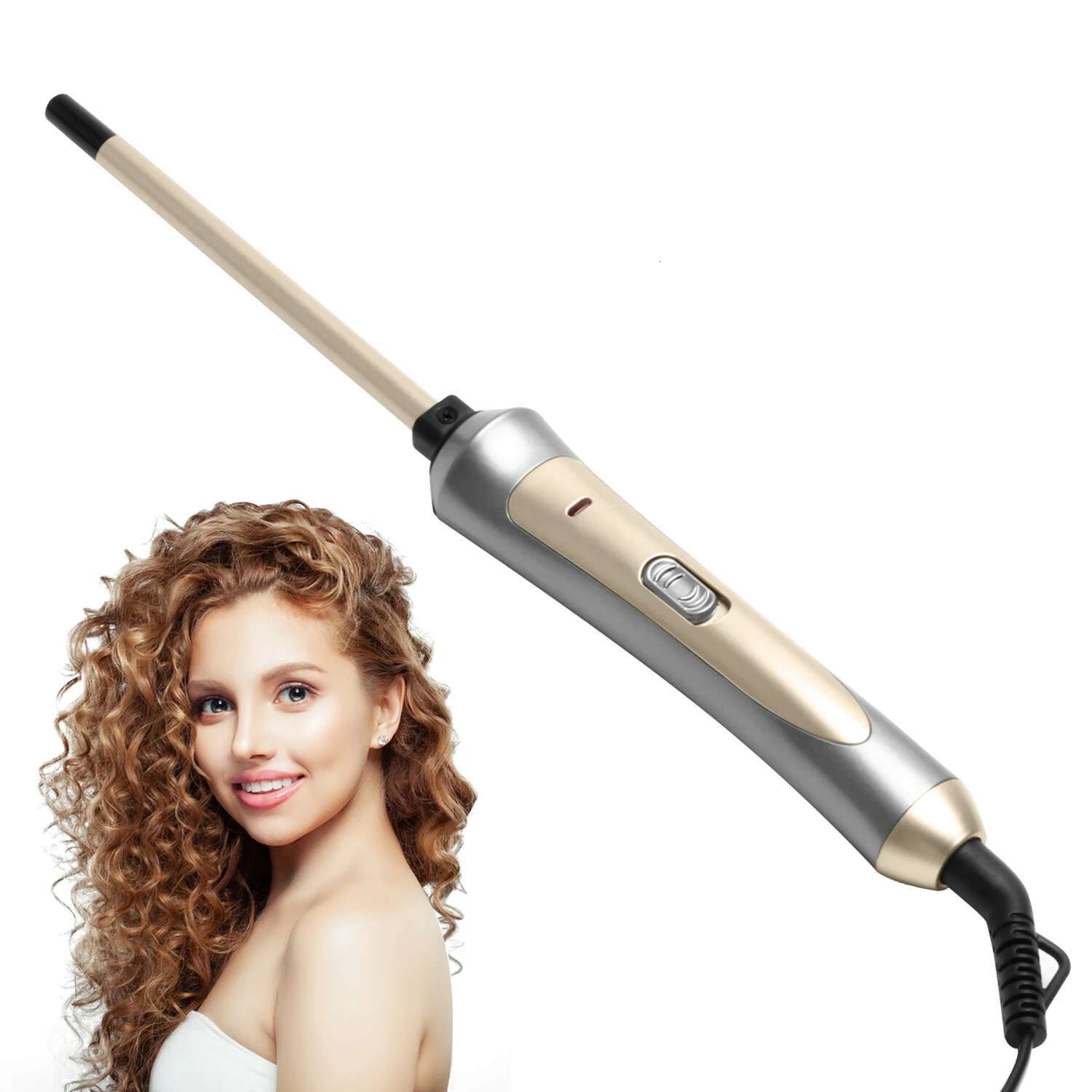 Curg 9Mm Wand Professional Curly Tongs Ceramic Electric Hair Curler Salon Styg Tools Small Crimping Iron