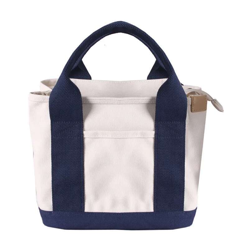 Zipper Single Shoulder High-End Lunch Handheld Layered Canvas Women's Bag
