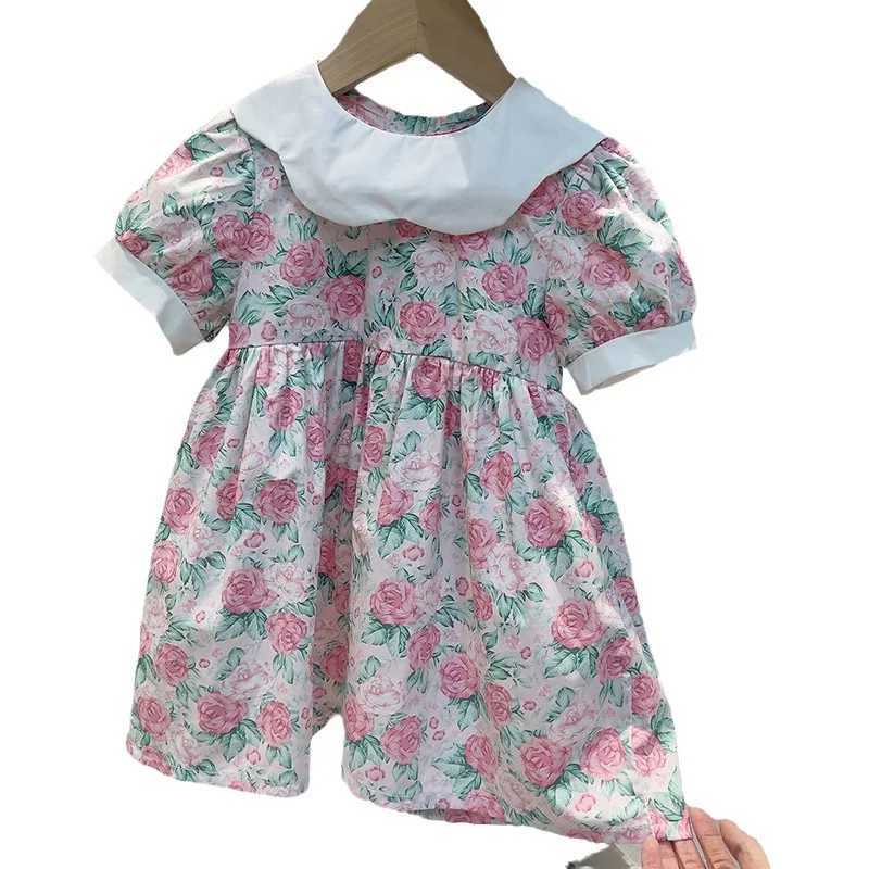 New Korean version of girls summer dress mother and daughter model dress parents childrens short sleeved princess dress S2548