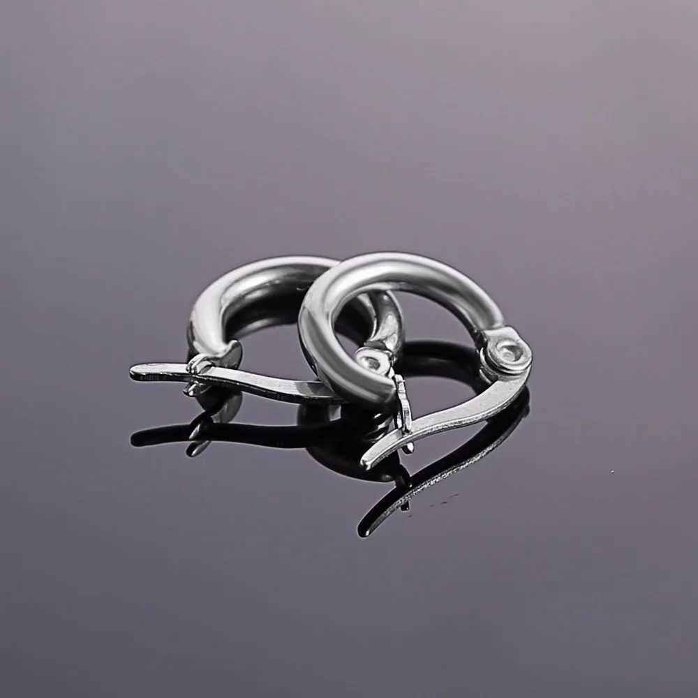 1 Pair 10-70mm Big Smooth Circle Stainless Steel Earrings Fashion Women Girl Trendy Large Hoop Earrings Jewlry Z250408