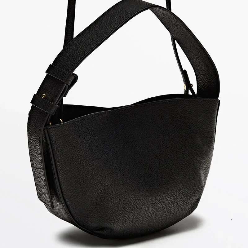 JER STRICK New Women's Fashion Genuine Leather Retro Casual Shoulder Crossbody Cowhide Simple Half Moon Hand Bags