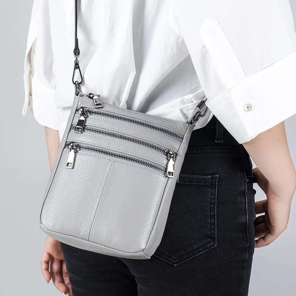 Women Fashion Underarm Pouch Soft Genuine Leather Shoulder Retro Crossbody Bag Casual Portable Bucketbags