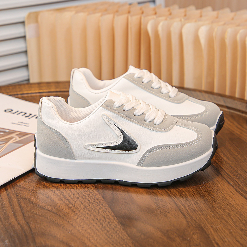 Designer Kid's Shoes 2025 Children's Casual Training Shoes, Autumn New Fashion Trend All-match Lace-up Sneakers, Soft Sole Non-slip Breathab