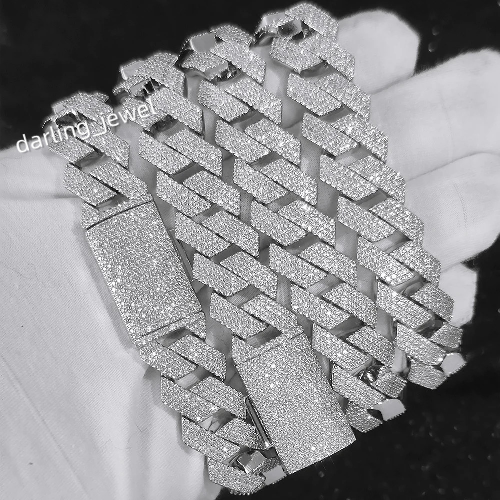 15mm 4 Rows CZ iced cuban link chain Box Buckle luxury man hip hop necklace bling full diamond miami cuban link chain Jewelry