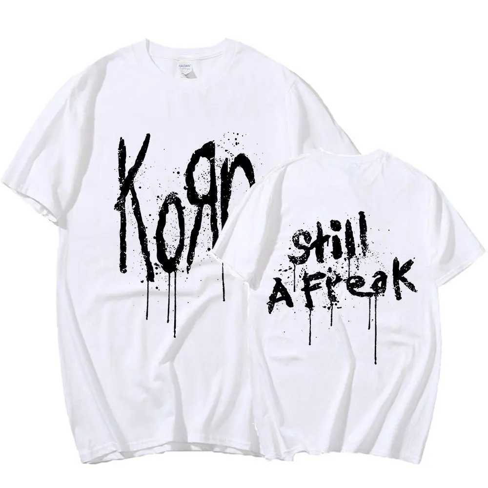 Korn Music Concert Rock Band World Tour T-shirt Mens Retro Metal Gothic Oversized T-shirt Street Clothing Short Sleeve T-shirtXJ250409