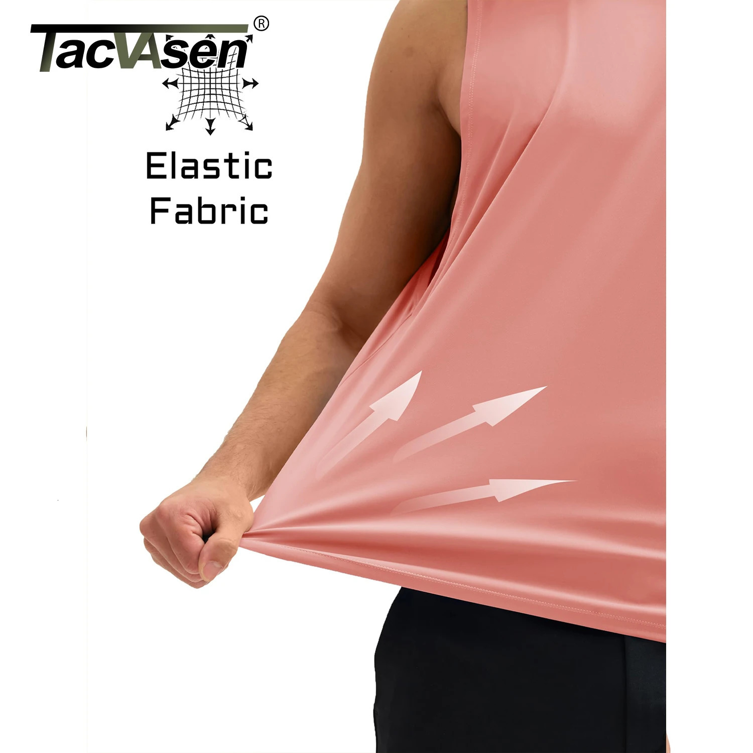 TACVASEN summer sports vest mens quick drying lightweight sleeveless shirt fitness muscle Tshirt running 250409