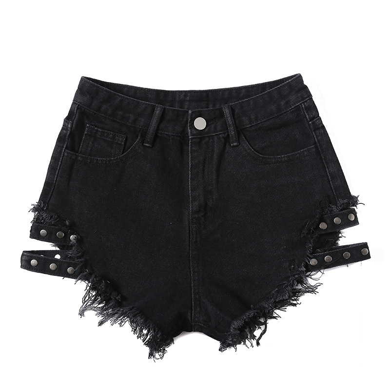 2025S Women S Designer Shorts Side Nailed Denim Shorts With Loose Holes High Waisted Jeans Wide Legs Slim And Worn Hot Pants For Women Hot Pants Beach