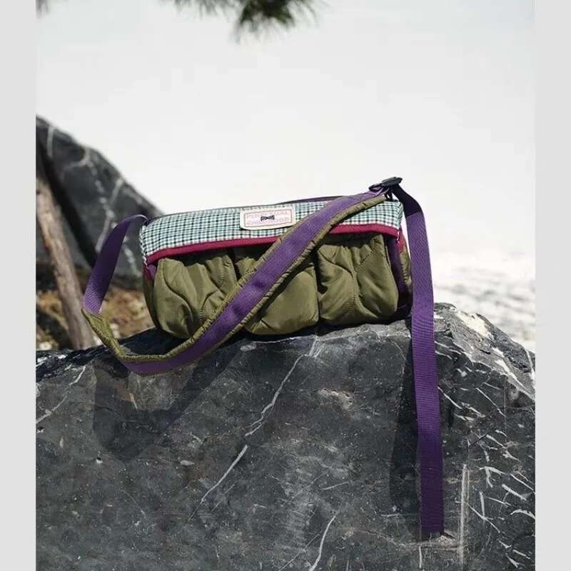 Patchwork Contrast Color Plaid Women's Handbags Vintage Grunge Haruku Shoulder Bag Fashion Y2k Aesthetic Casual Crossbody Bags