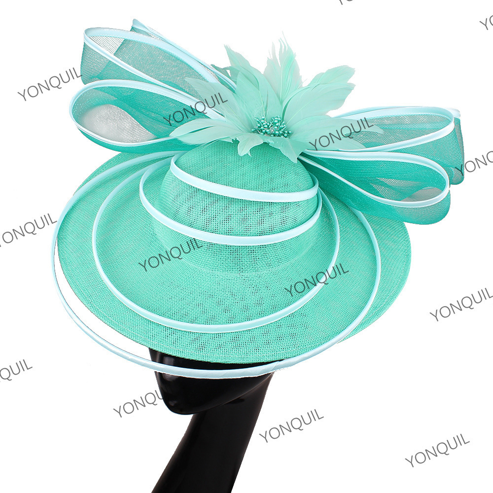 temperament horse racing festival feather top hat socialite family party hair accessories formal dress headwear hat style241217