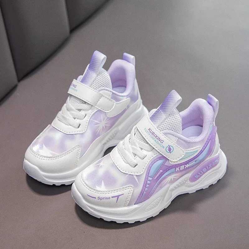 Student sports shoes mesh breathable 2025 brand new childrens running shoes white anti slip childrens fashion shoes thick soft sole trend X250409