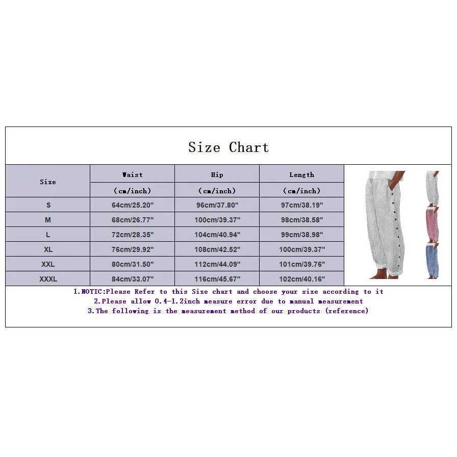 Pants Womens Summer Fashion Stripe Printed Button Casual Edition Loose High Waist Yoga PantsXJ250403