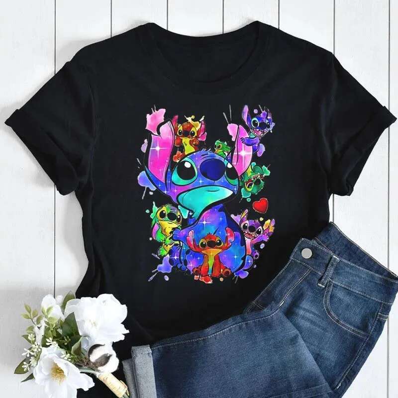 Kawaii Fashion Top Casual Round Neck T-Shirts Haruku 90s Cute Women's Short Sleeves Tops Tees