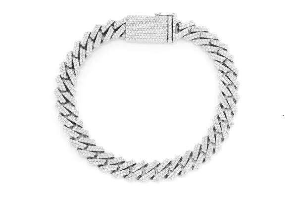 Latest Designs Luxury Hip Hop Jewelry 10mm Cuban Bracelet Real Diamonds Bracelet Miami Cuban Link Chain Bracelet Wholesale Price
