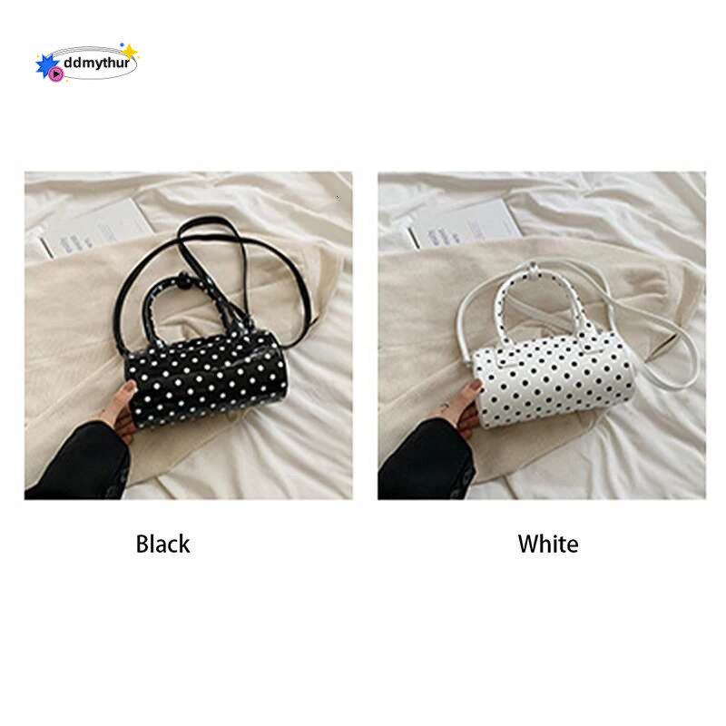 Women Fashionable Shoulder Bag, Adjustable Strap Dots Print Handbag Zipper Closure Crossbody Bag ddmythur