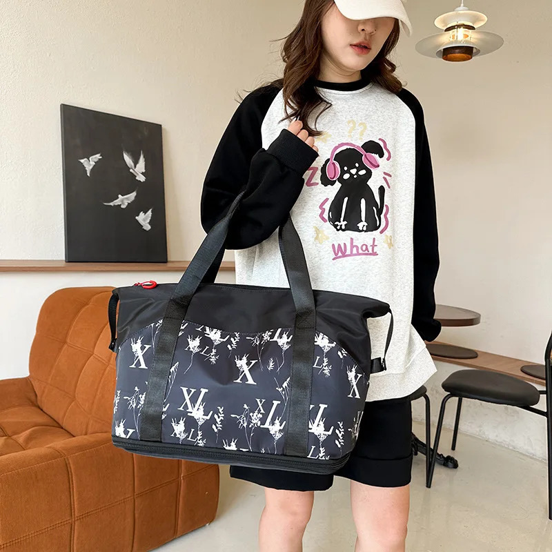Large capacity travel handbag lightweight carry on luggage waterproof Oxford dry wet separation bag womens yoga 250408